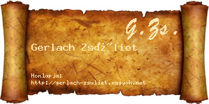 Gerlach Zsüliet névjegykártya